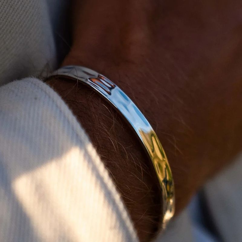 Bracelet Jonc Homme Acier Inoxydable Poli