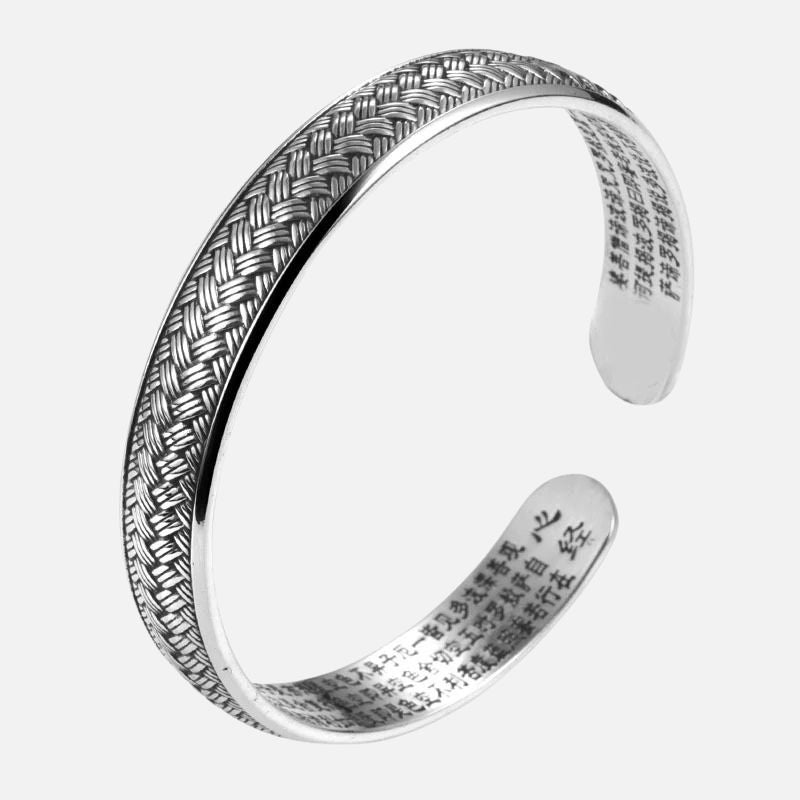 Bracelet Jonc Homme Argenté Gravures Internes