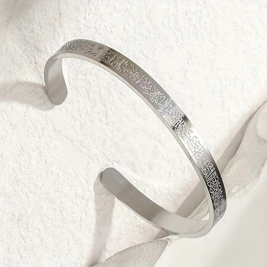 Bracelet Jonc Homme Gravure Élégante Acier Inoxydable