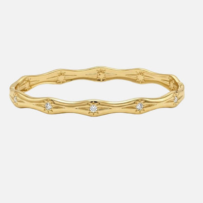 Bracelet Jonc Ondulé Étoiles Scintillantes