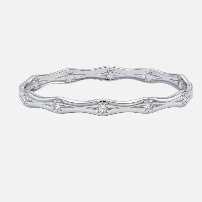 Bracelet Jonc Ondulé Étoiles Scintillantes
