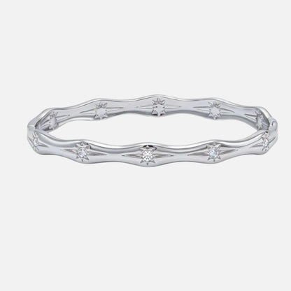 Bracelet Jonc Ondulé Étoiles Scintillantes