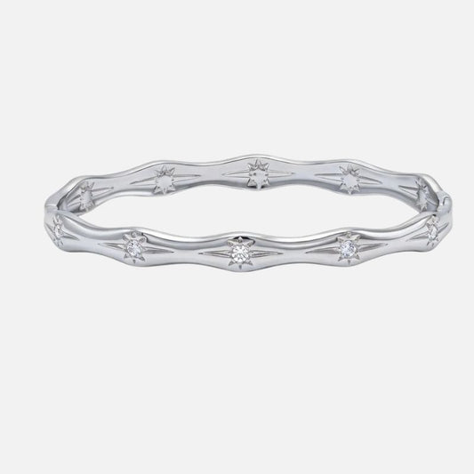 Bracelet Jonc Ondulé Étoiles Scintillantes
