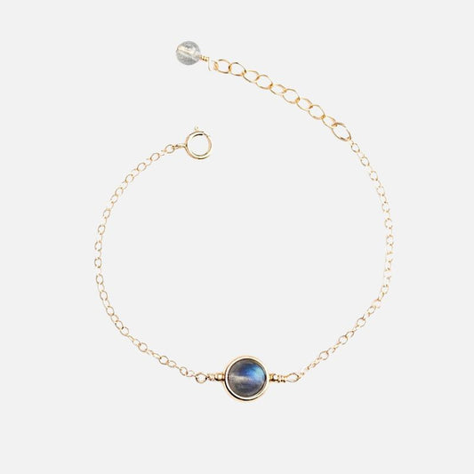 Bracelet Labradorite Femme Dorée Reflet Bleu