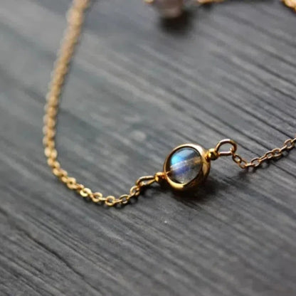 Bracelet Labradorite Femme Dorée Reflet Bleu