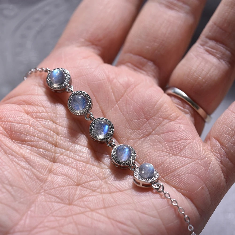 Bracelet Labradorite Femme Éclat Lunaire