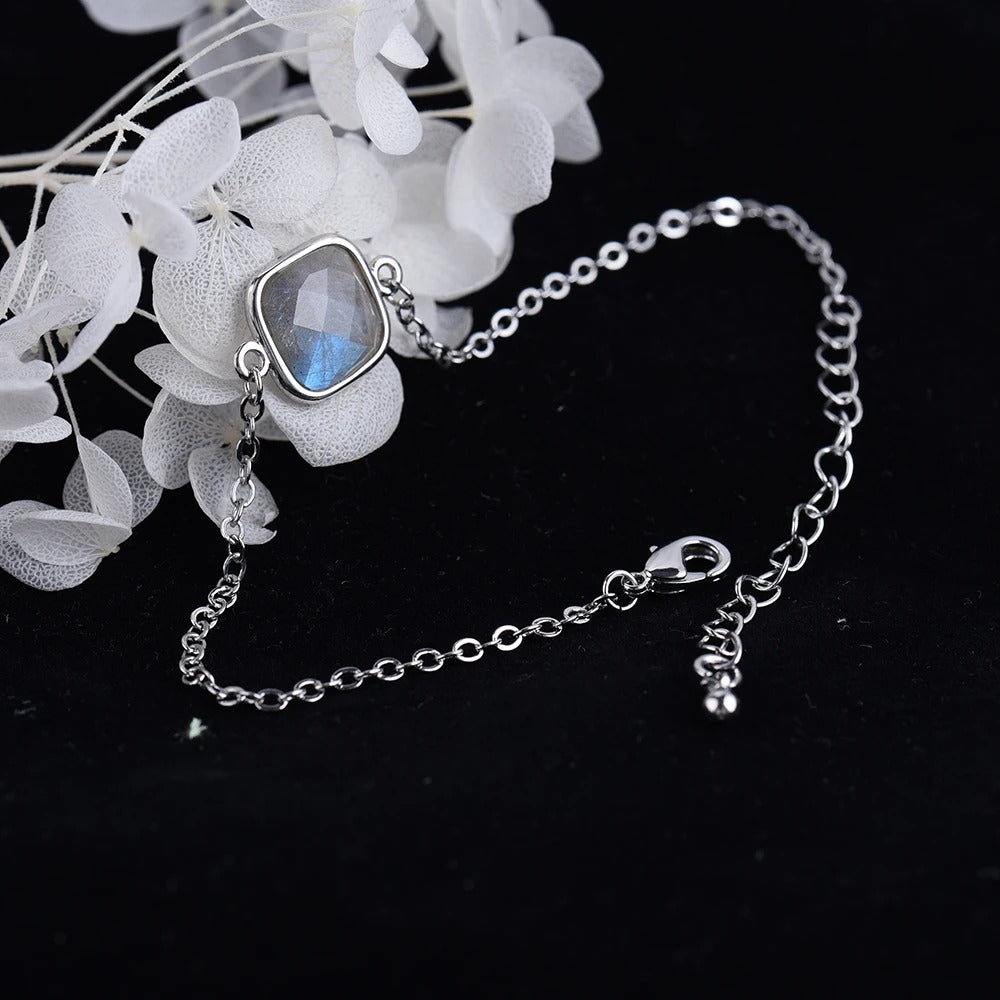 Bracelet Labradorite Femme Élégance Argentée