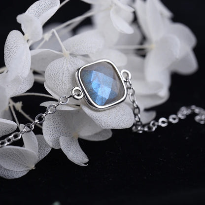 Bracelet Labradorite Femme Élégance Argentée