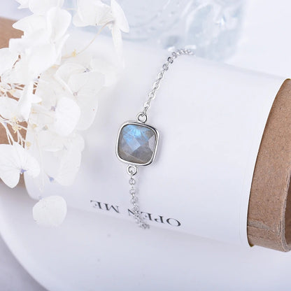 Bracelet Labradorite Femme Élégance Argentée