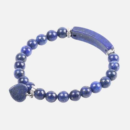 Bracelet Lapis Lazuli Femme Cœur Pierre Naturelle