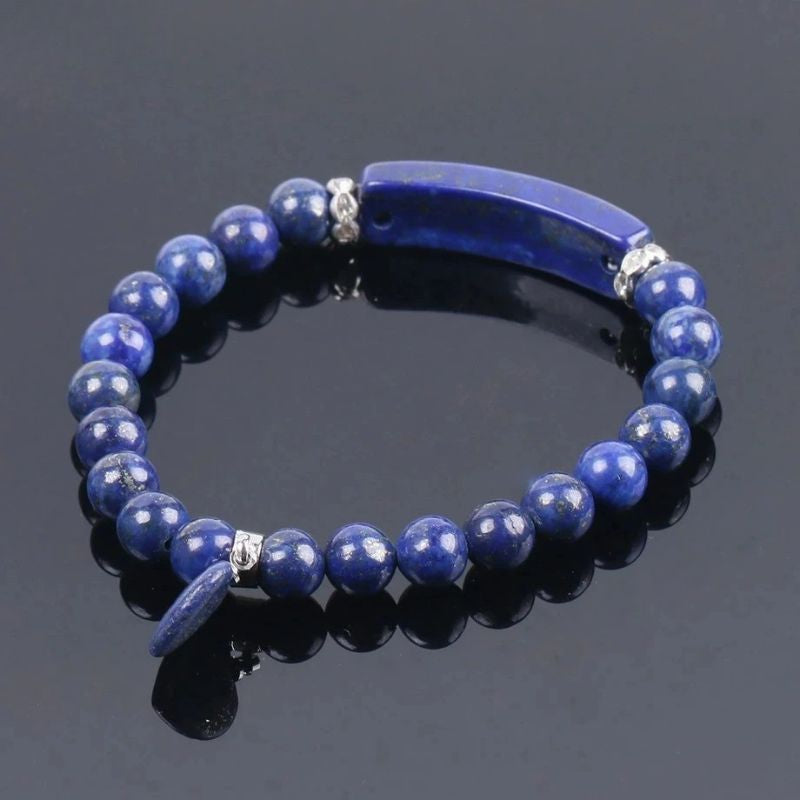Bracelet Lapis Lazuli Femme Cœur Pierre Naturelle