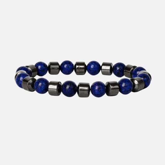 Bracelet Lapis Lazuli Homme Et Hématite Noire