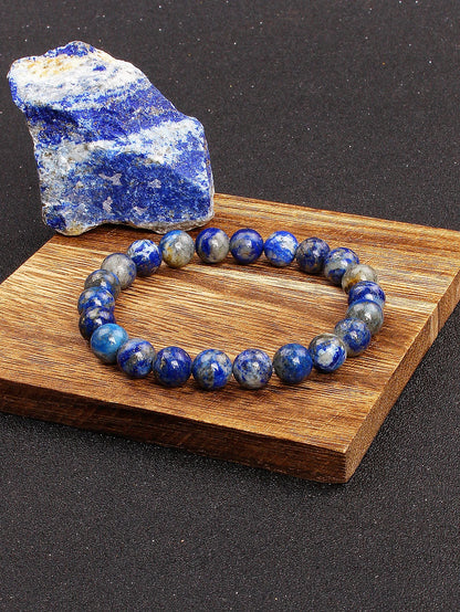 Bracelet Lapis Lazuli Homme Perles Pierre Naturelle