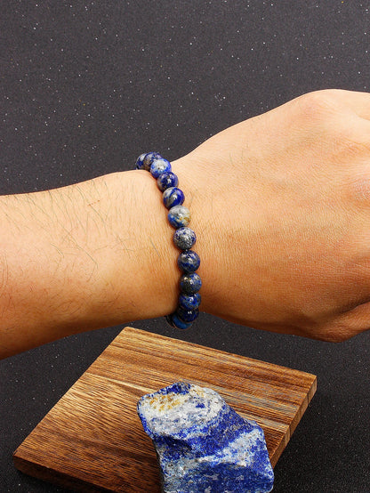 Bracelet Lapis Lazuli Homme Perles Pierre Naturelle