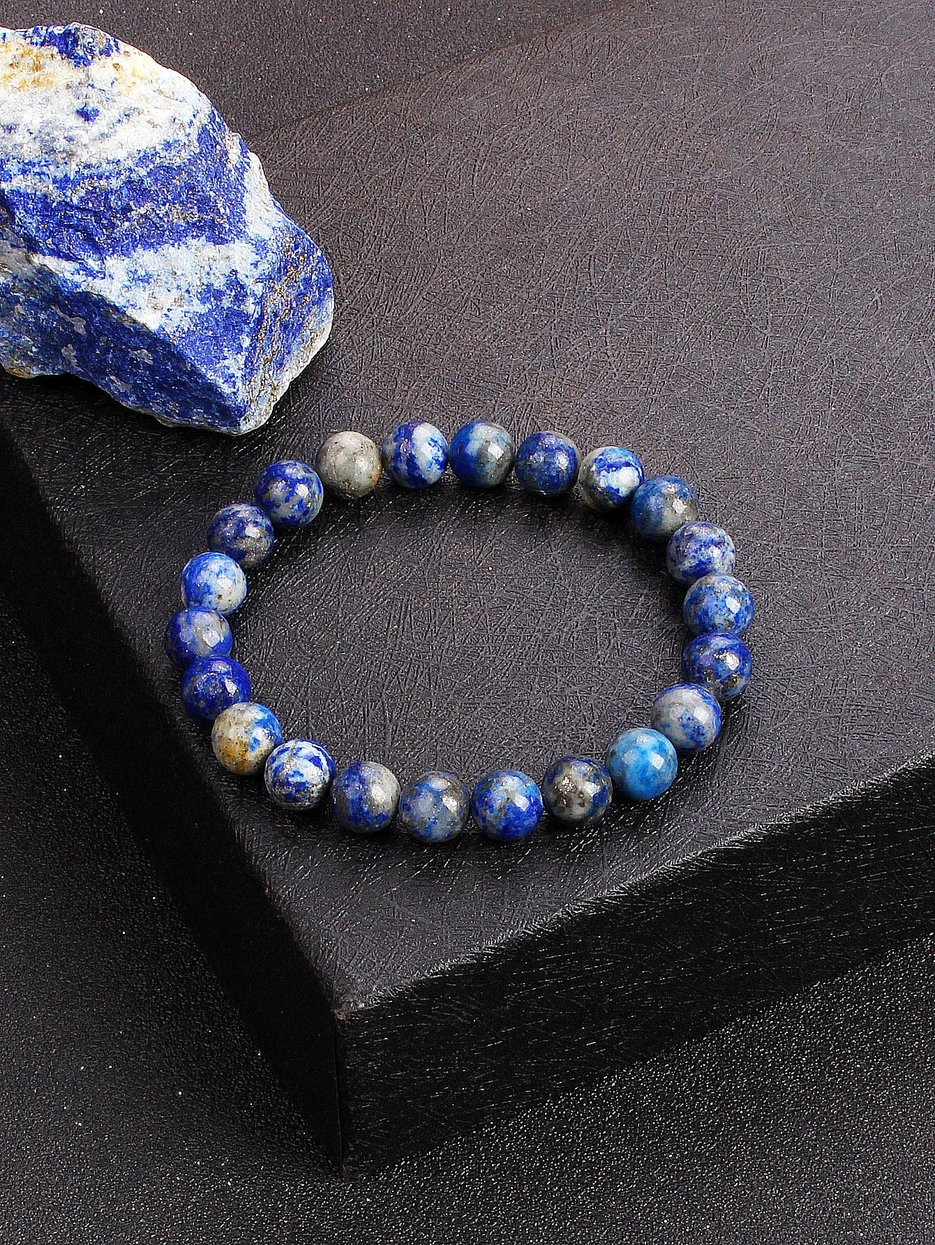 Bracelet Lapis Lazuli Homme Perles Pierre Naturelle
