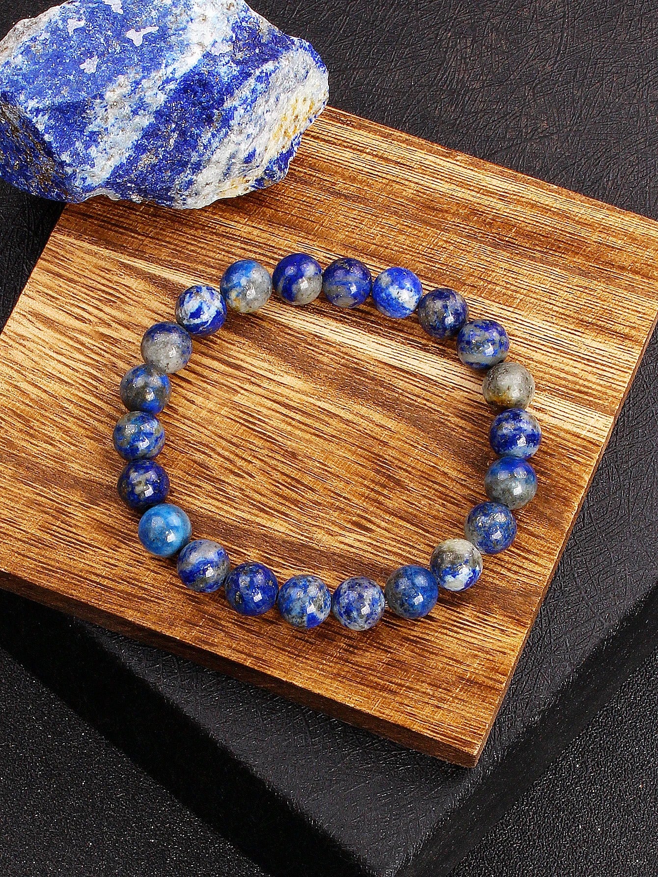 Bracelet Lapis Lazuli Homme Perles Pierre Naturelle