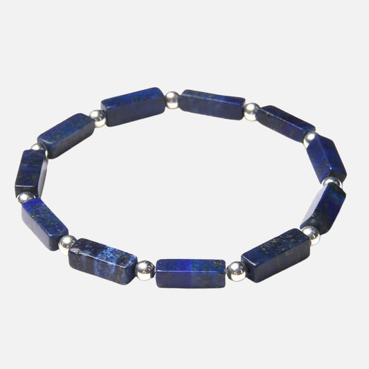 Bracelet Lapis Lazuli Homme Perles Rectangles