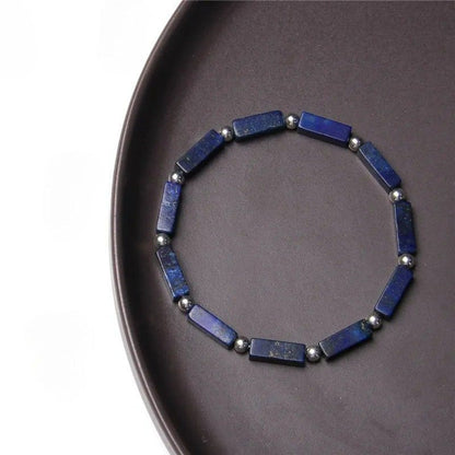 Bracelet Lapis Lazuli Homme Perles Rectangles