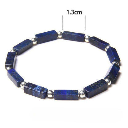 Bracelet Lapis Lazuli Homme Perles Rectangles