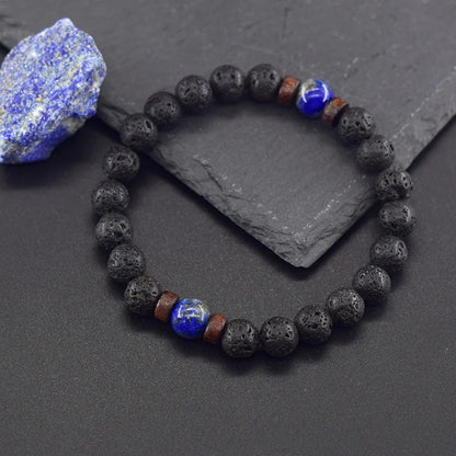 Bracelet Lapis Lazuli Homme Pierre De Lave