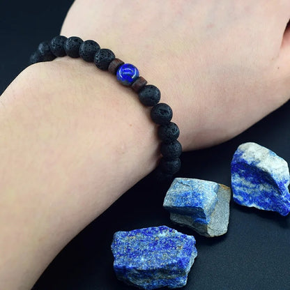 Bracelet Lapis Lazuli Homme Pierre De Lave