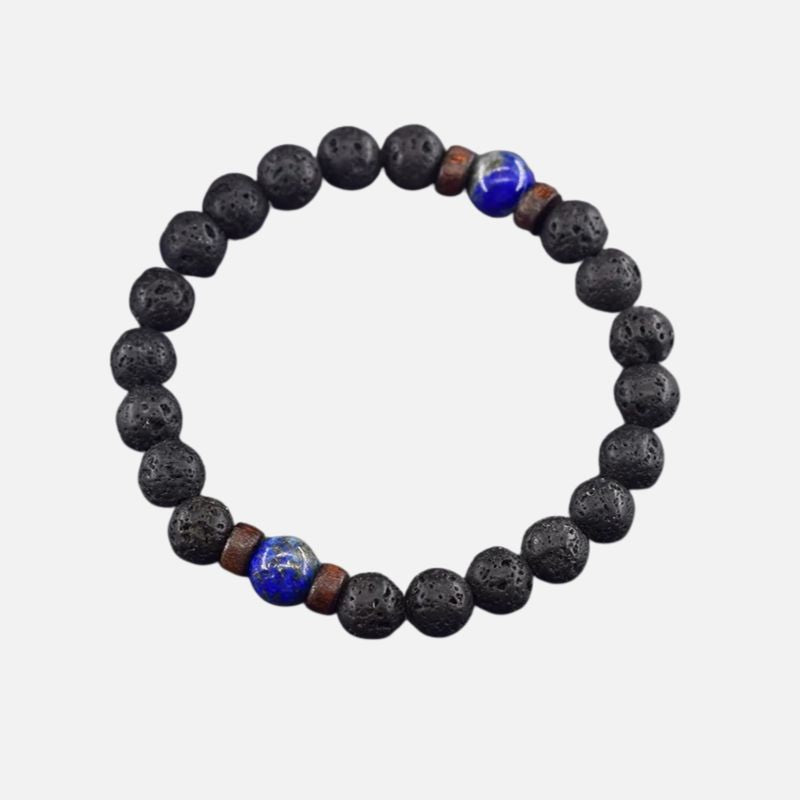 Bracelet Lapis Lazuli Homme Pierre De Lave