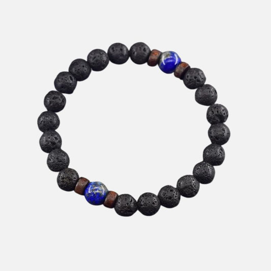 Bracelet Lapis Lazuli Homme Pierre De Lave