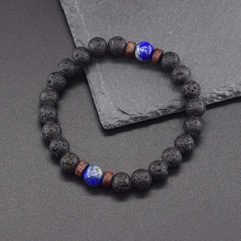 Bracelet Lapis Lazuli Homme Pierre De Lave