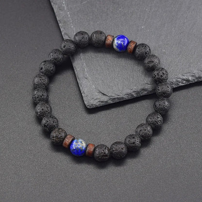 Bracelet Lapis Lazuli Homme Pierre De Lave