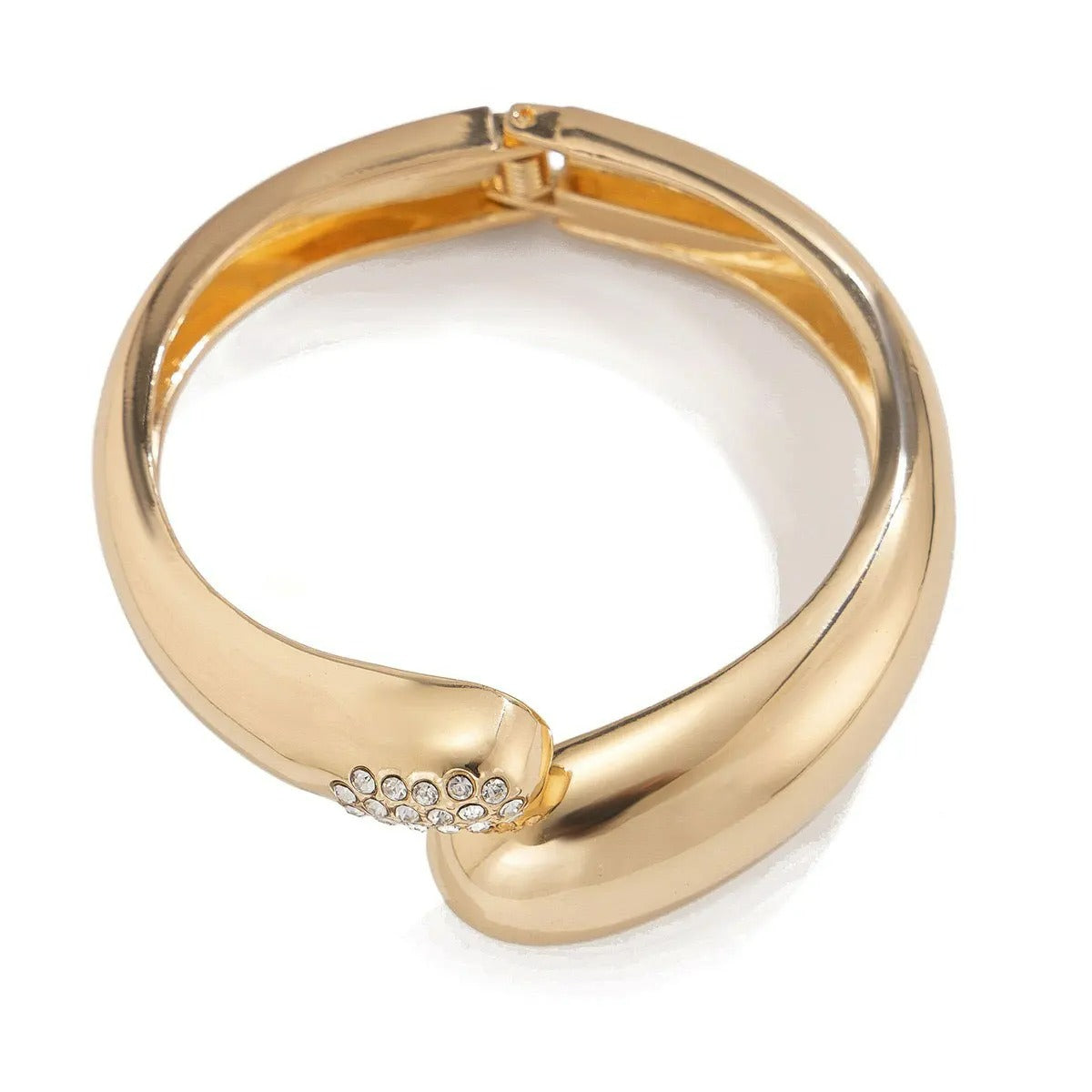 Bracelet Large Femme Doré Sculptural – Lot de 3