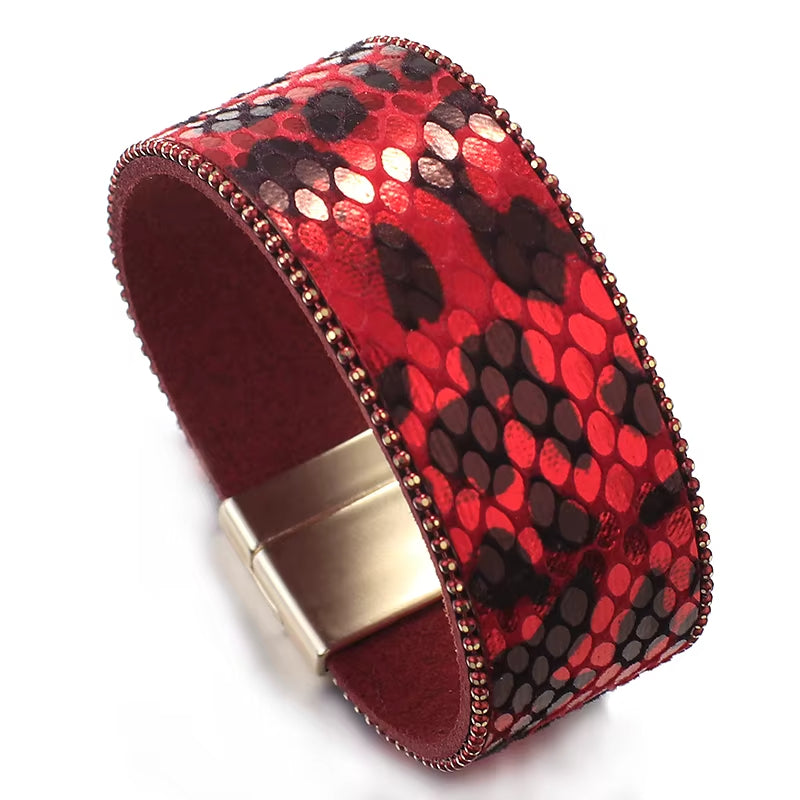 Bracelet Léopard Tendance en Cuir