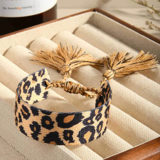 Bracelet Léopard Tressé et Vintage