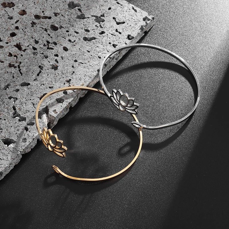 Bracelet Lotus Femme Acier Inoxydable Sacré