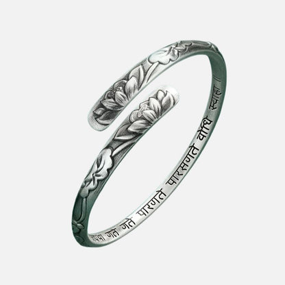 Bracelet Lotus Femme Gravé Sérénité