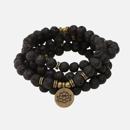 Bracelet Lotus Homme Perles de Lave