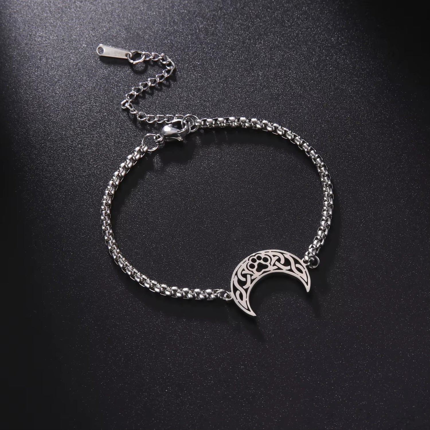 Bracelet Lune Croissant en Acier Inoxydable