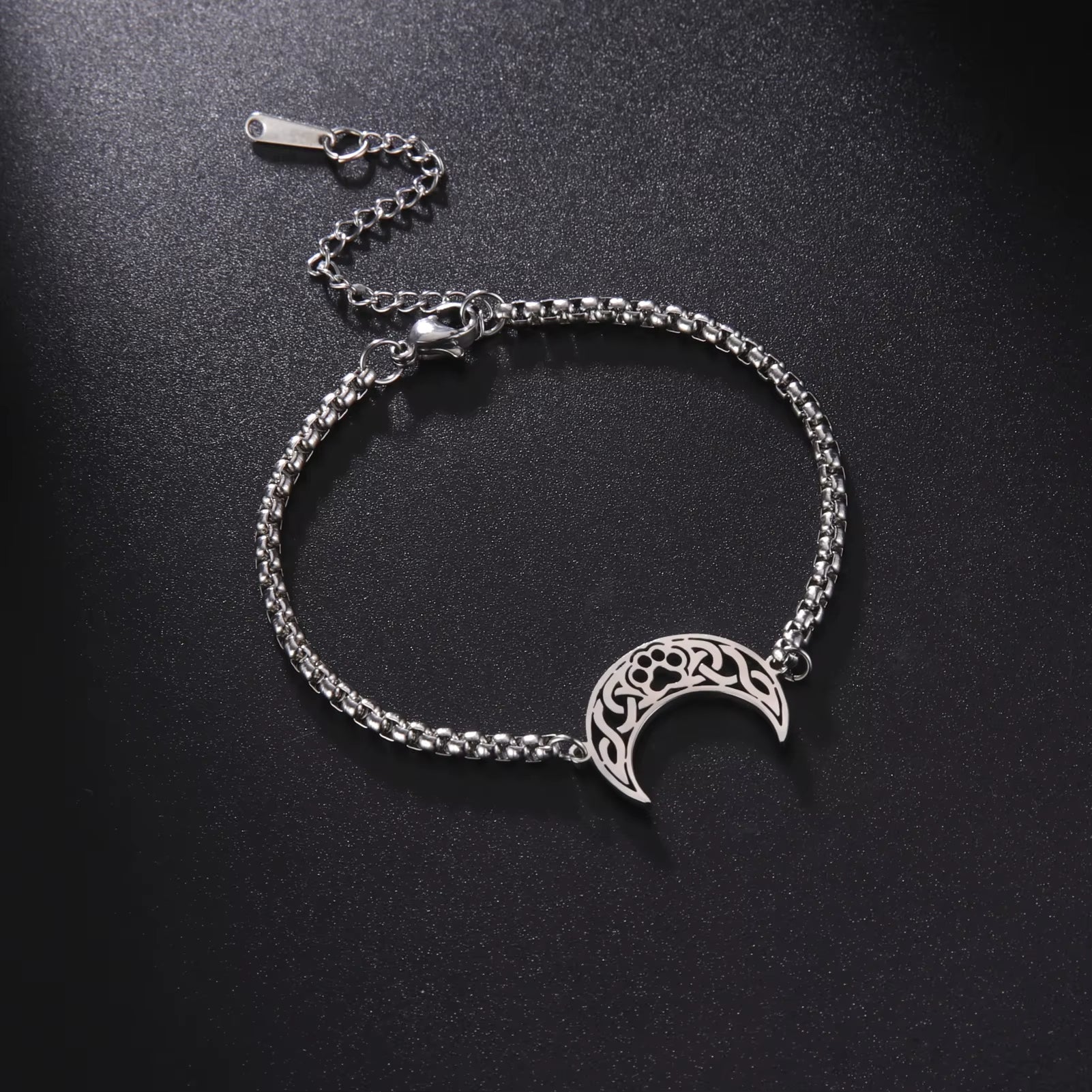 Bracelet Lune Croissant en Acier Inoxydable