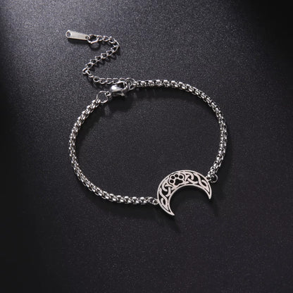 Bracelet Lune Croissant en Acier Inoxydable
