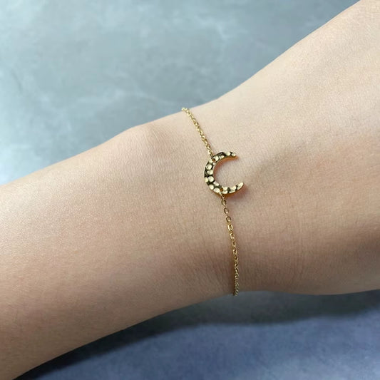 Bracelet Lune Doré en Acier Inoxydable