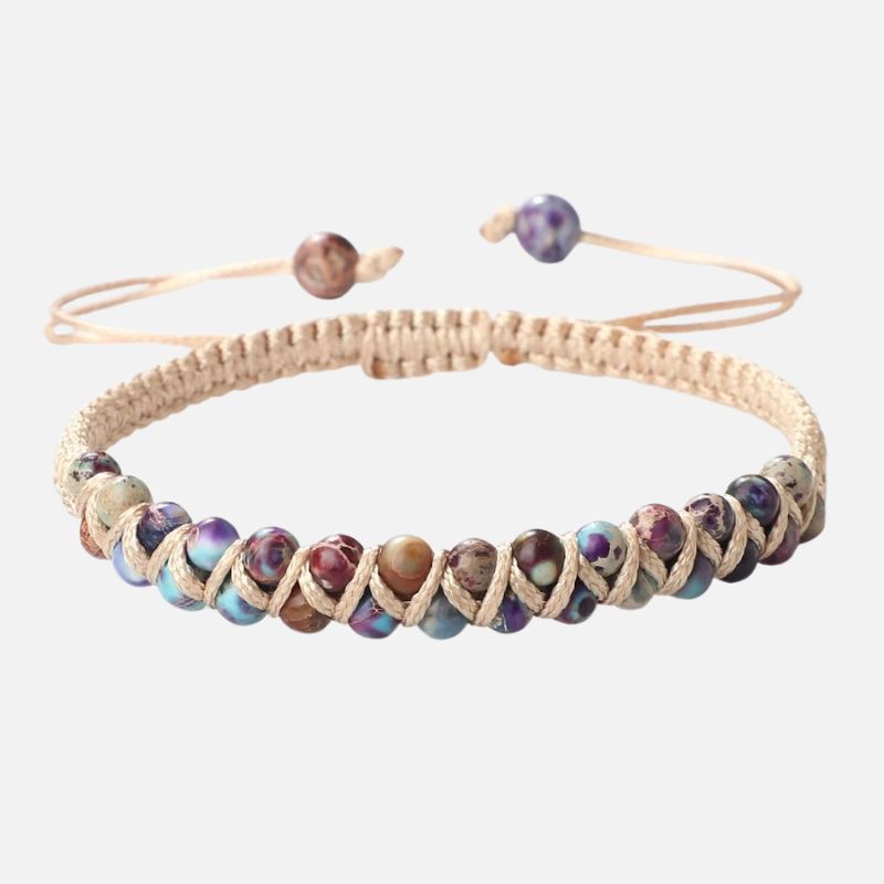 Bracelet Macramé Jaspe Impérial Multicolore