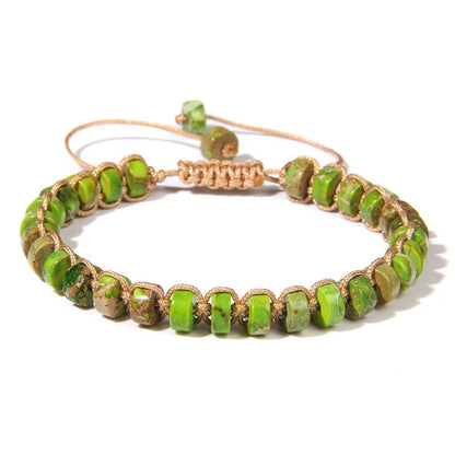 Bracelet Macramé Pierre Rondelles Plates