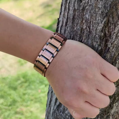 Bracelet Magnétique Cuivre Largeur Affirmée