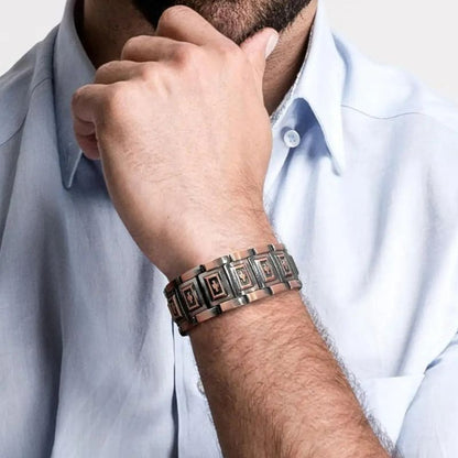 Bracelet Magnétique Cuivre Maillons Signature