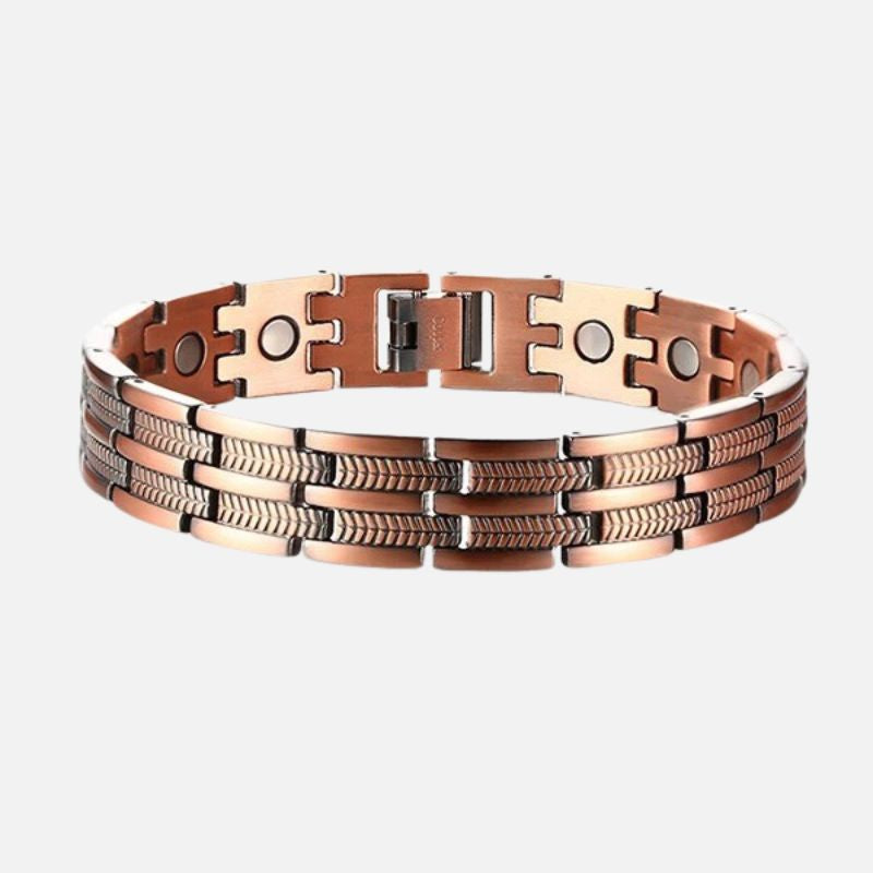 Bracelet Magnétique Homme Cuivre Chevron Poli