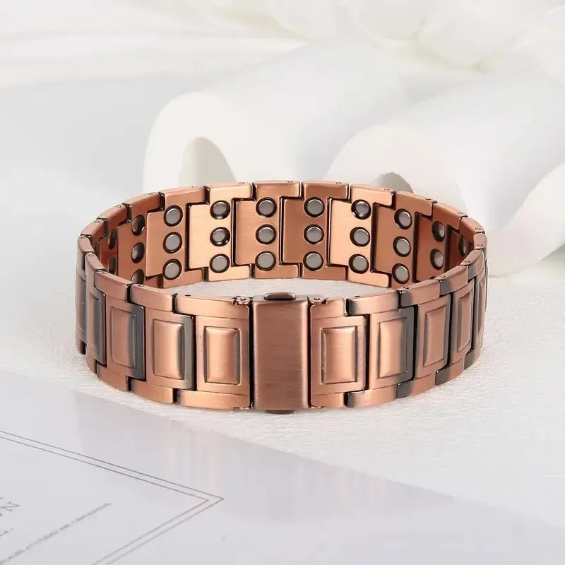 Bracelet Magnétique Homme Cuivre Maillons Larges