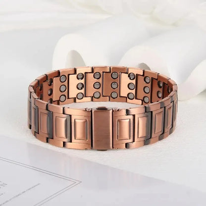 Bracelet Magnétique Homme Cuivre Maillons Larges