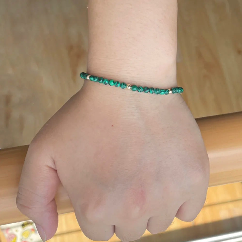 Bracelet Malachite Fin et Réglable