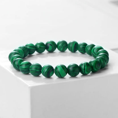 Bracelet Malachite  Pierres Rondes