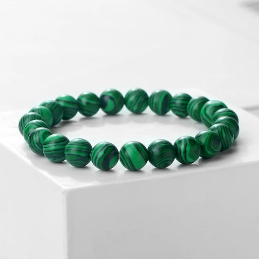Bracelet Malachite  Pierres Rondes