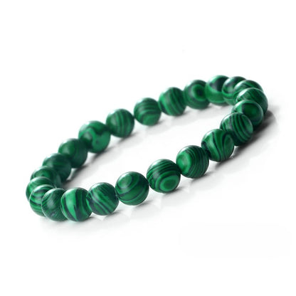Bracelet Malachite  Pierres Rondes